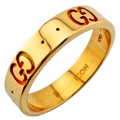 Pre-owned Gucci Icon Pink Gold (18k) Band Ring ()