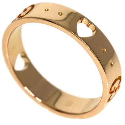 Pre-owned Gucci Icon Pink Gold (18k) Band Ring ()
