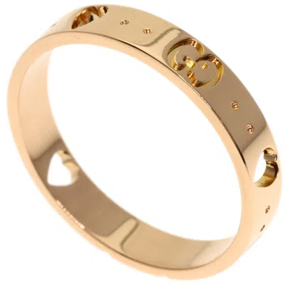 Pre-owned Gucci Icon Pink Gold (18k) Band Ring ()