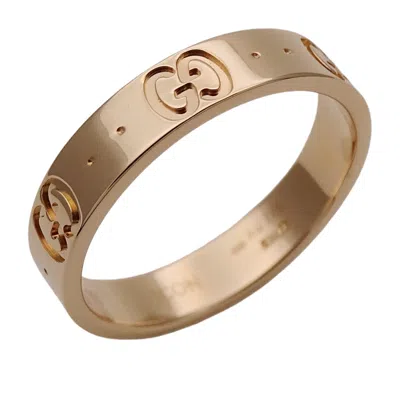 Pre-owned Gucci Icon Pink Gold Pink Gold (18k) Band Ring ()