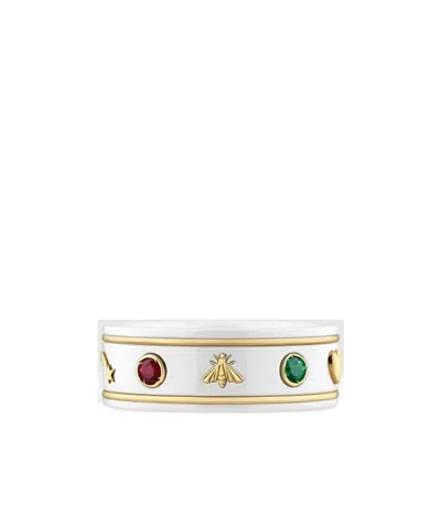 Gucci Icon Ring With Gemstones In Gold