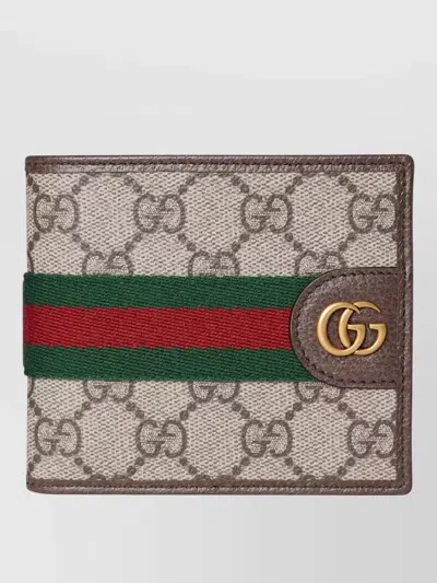 Gucci Icon Wallet Bi Fold Textured Finish In Purple