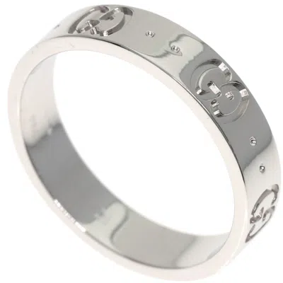 Pre-owned Gucci Icon White Gold (18k) Band Ring ()