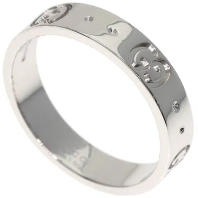 Pre-owned Gucci Icon White Gold (18k) Band Ring ()