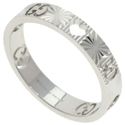 Pre-owned Gucci Icon White Gold (18k) Band Ring ()