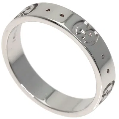 Pre-owned Gucci Icon White Gold (18k) Band Ring ()