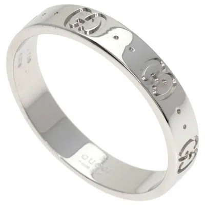 Pre-owned Gucci Icon White Gold (18k) Band Ring ()