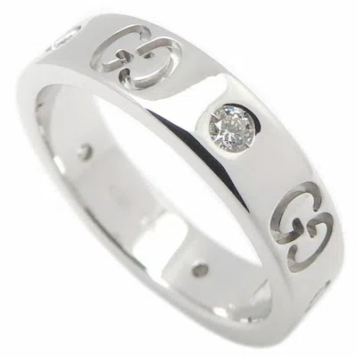 Pre-owned Gucci Icon White Gold (18k) Band Ring ()