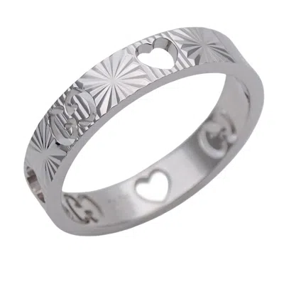 Pre-owned Gucci Icon White Gold White Gold (18k) Band Ring ()