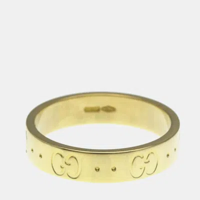 Pre-owned Gucci Icon Yellow Gold 18k Fashion No Stone Band Ring Gold