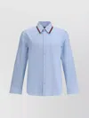 Gucci Web Striped Trimmed Cotton Shirt