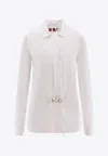 Gucci Women Cotton Popeline Shirt With Iconic Metal Horsebit