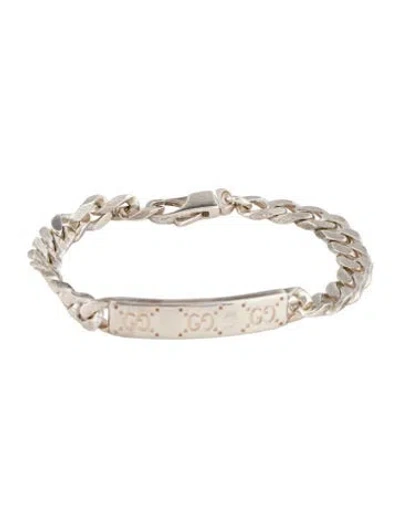 Pre-owned Gucci Id Bar Link Bracelet, 6.5" In Multi