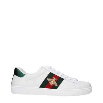 GUCCI GUCCI SNEAKERS ACE UOMO PELLE BIANCO