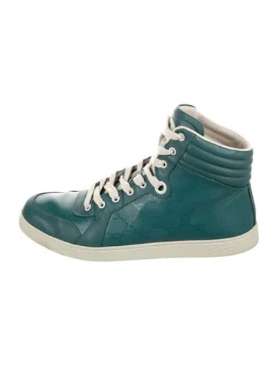 Pre-owned Gucci Imprime Sneakers In Blue