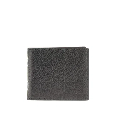 Gucci ' Imprint' Bi-fold Wallet In Black
