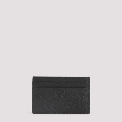 Gucci Imprint Credit Card Case In Black
