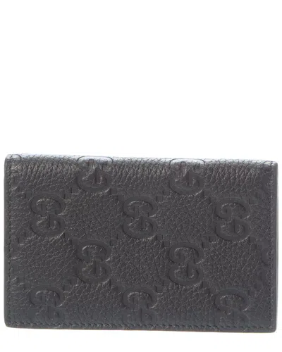 Gucci Imprint Long Leather Card Case In Black