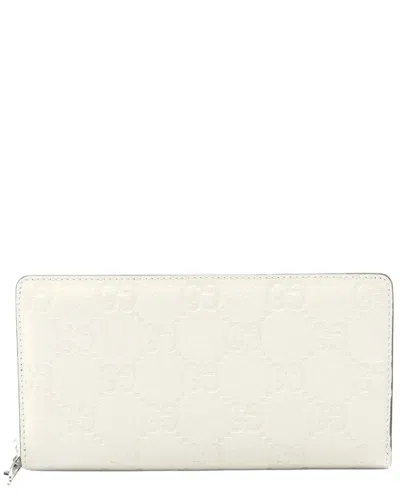 Gucci Imprint Long Wallet (authentic Pre-loved) In White