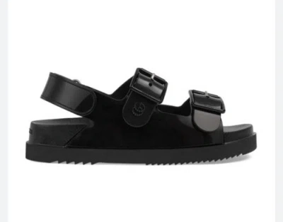 Pre-owned Gucci In Box 100% Authentic  Mini Double Rubber Black 36