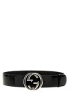Gucci Incrocio Gg Belt In Black
