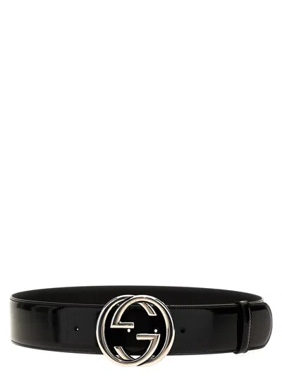 Gucci Incrocio Gg Belt In Black