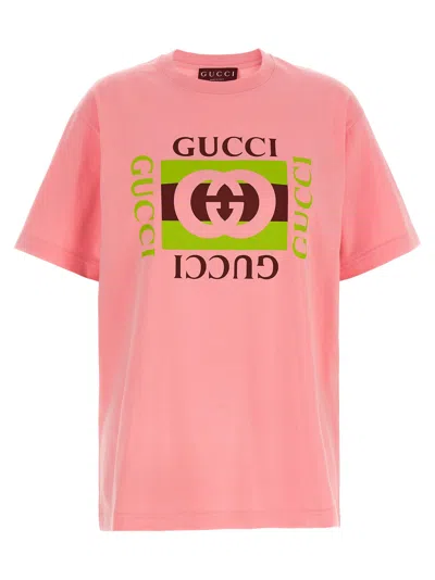 GUCCI GUCCI INCROCIO GG E WEB PRINT T-SHIRT