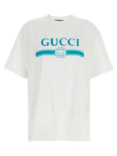 GUCCI GUCCI INCROCIO GG E WEB T-SHIRT WHITE