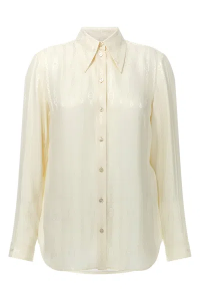 Gucci 'incrocio Gg' Shirt In Neutral