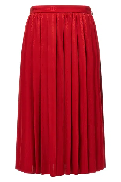 Gucci 'incrocio Gg' Skirt In Red
