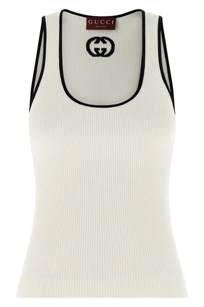 Gucci 'incrocio Gg' Tank Top In White