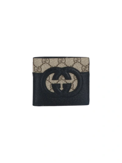 Gucci 'incrocio Gg' Wallet In Black  
