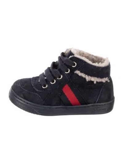 Pre-owned Gucci Babies' Infant Boy's High Top Sneakers In Blue
