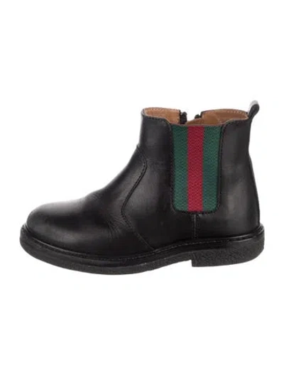 Pre-owned Gucci Babies' Infant Boys' Leather Boot In Black