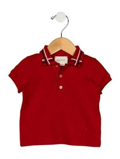 Pre-owned Gucci Babies' Infant Boys Sylvie Web Accented Polo Shirt In Red