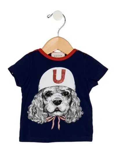 Pre-owned Gucci Babies' Infant Girls Branded Pattern Printed Shirt In Blue