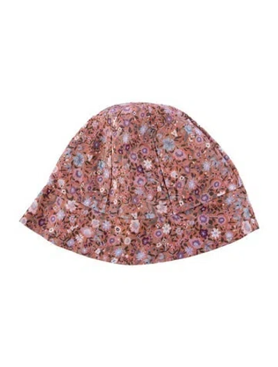 Pre-owned Gucci Babies' Infant Girls Floral Bucket Hat In Pink