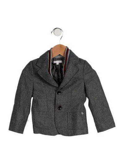 Pre-owned Gucci Babies' Infants Boys' Web Accent Wool Jacket In Grey
