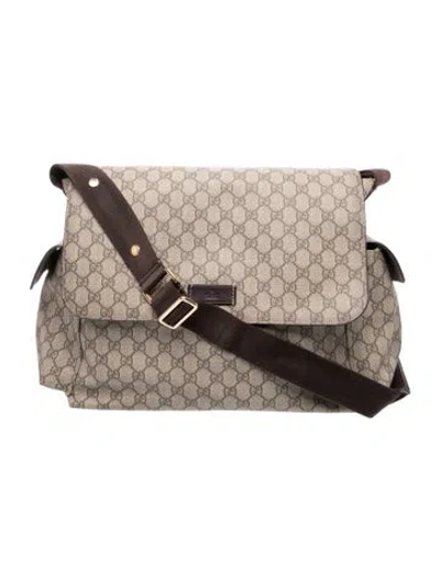 Pre-owned Gucci Babies' Infants' Gg Supreme Diaper Bag In Neutrals