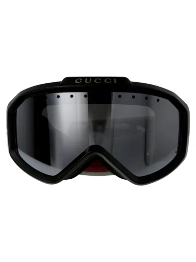 Gucci Injectate Black Green Sunglasses In Metallic