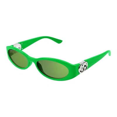 Gucci Injectate Green Sunglasses In Brown