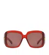Gucci Womens Red Gc002115 Gg1402s Square-frame Acetate Sunglasses In Red