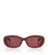 Gucci Womens Red Gg1829sk Oval-frame Acetate Sunglasses In Brown
