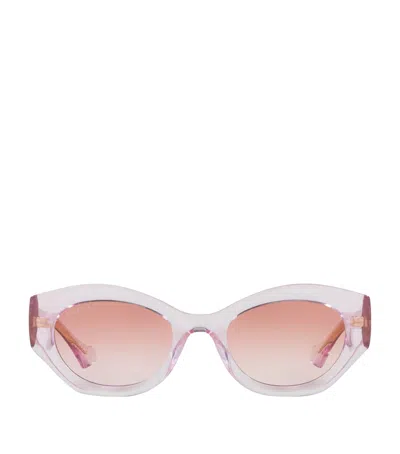 Gucci Injected Oval Sunglasses In Pink