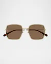 Gucci Injected Plastic Square Sunglasses In Sand