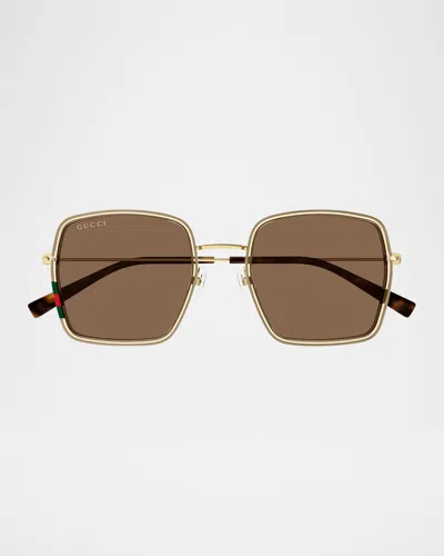 Gucci Injected Plastic Square Sunglasses In Sand