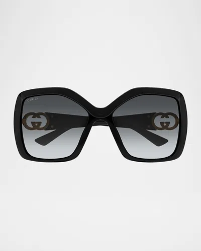 Gucci Injection Plastic Square Sunglasses In Black