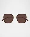 Gucci Injection Plastic Square Sunglasses In Brown