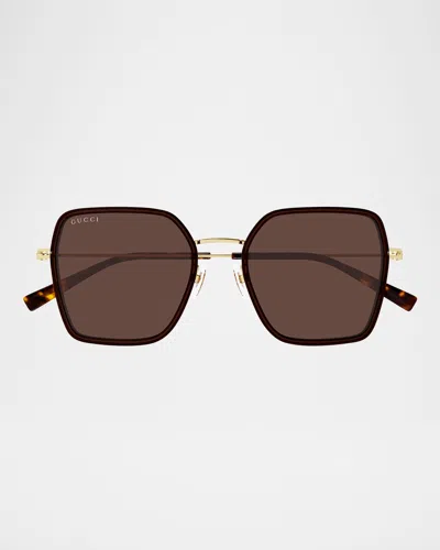 Gucci Injection Plastic Square Sunglasses In Brown