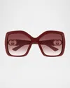 Gucci Injection Plastic Square Sunglasses In Burgundy